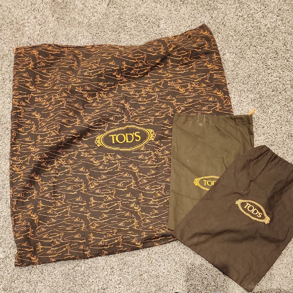 Tod's Brown and Gold Dust Bags Trio